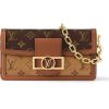 LOUIS VUITTON 다푸인 코팅 캔버스 및 소가죽 휴대용 크로스백, 숄더 백 여성 브라운 L21*W5*H12cm