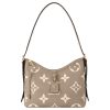 LOUIS VUITTON 캐리어올 가죽 핸드 백, 숄더 백 S 여성 도브 그레이 페어드 와 크림 베이지 L29.46*W11.94*H23.88cm